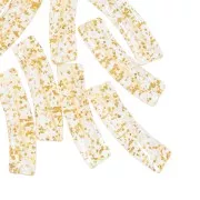 Perline a tubo curvo in acrilico chiaro 19x5 mm - Glitter oro x10