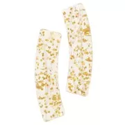 Perle tubolari curve in acrilico chiaro 19x5 mm - Brillantini dorati x10