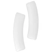Perline tubolari curve in acrilico opaco 19x5 mm - Bianco x10