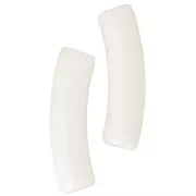 Perline tubolari curve 19x5 mm in acrilico opaco - Ecrù x10