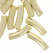 Perline tubolari curve 19x5 mm in acrilico opaco - Oro x10