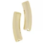 Perle tubolari curve in acrilico opaco 19x5 mm - Dorato x10