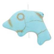 Perla di delfino 12x19 mm in pietra semipreziosa colorata Howlite - Turchese x1|raw }}