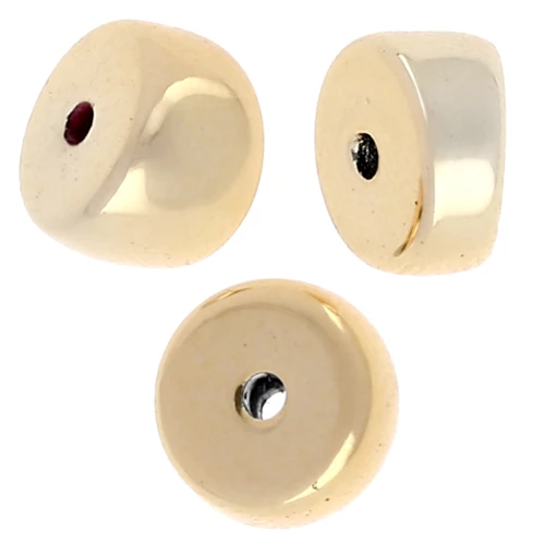 Perle separatrici a tubo curvo 8x6 mm in acrilico metallizzato CCB - Dorato x6