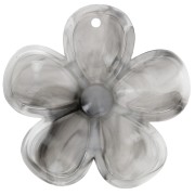 Pendente a fiore in acrilico traslucido da 42 mm - Grigio scuro marmorizzato x1