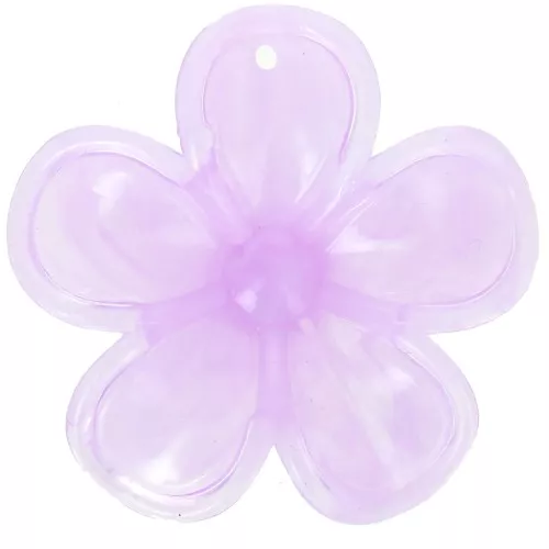 Pendente a forma di fiore in acrilico traslucido da 42 mm - Lilla marmorizzato x1