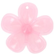 Pendente a forma di fiore in acrilico traslucido da 42 mm - Light Pink Marble x1