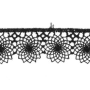 Tulle ricamato mm. 16 Nero x1m