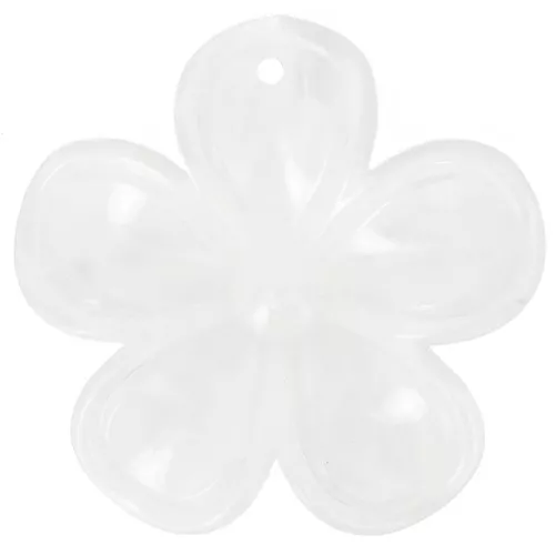 Pendente a fiore in acrilico traslucido da 42 mm - Marmo bianco x1