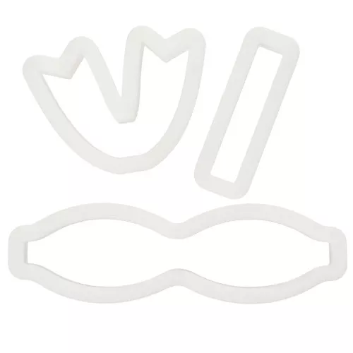 Set di 3 tagliabiscotti in plastica per modellare -18x78 mm - Fiocco di farfalla x1