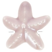 Perle di stelle marine in ceramica da 17 mm - Rosa antico iridescente x5