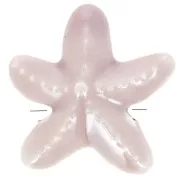 Perle di stelle marine in ceramica da 17 mm - Rosa antico iridescente x5