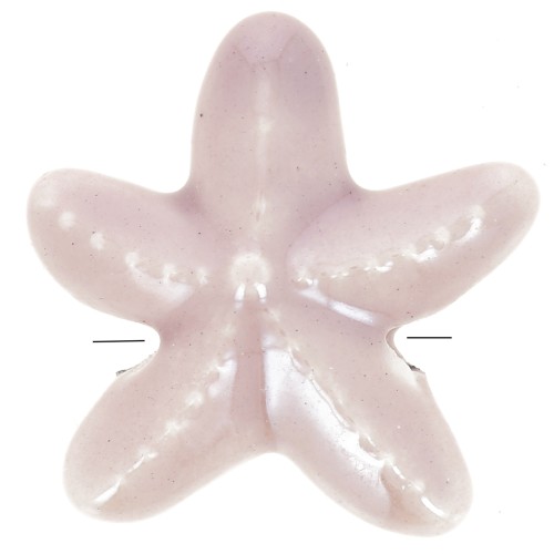 Perle di stelle marine in ceramica da 17 mm - Rosa antico iridescente x5