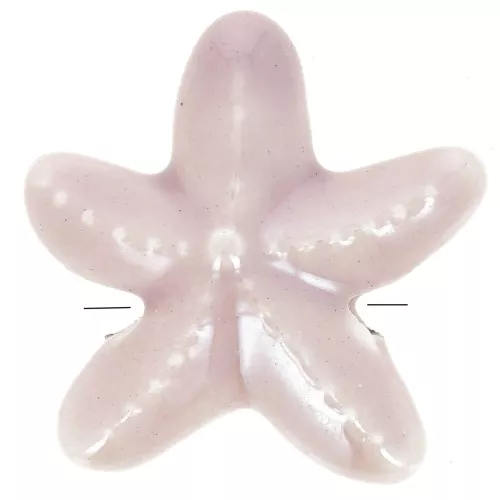 Perle di stelle marine in ceramica da 17 mm - Rosa antico iridescente x5