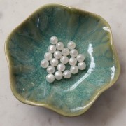 Perle di resina opaca 8 mm - Bianco perlato x10