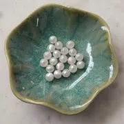 Perle di resina opaca 8 mm - Bianco perlato x10