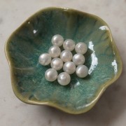 Perle di resina opaca 12 mm - Bianco perlato x6