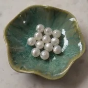 Perle di resina opaca 12 mm - Bianco perlato x6