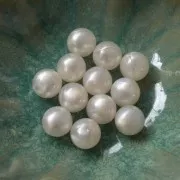 Perle di resina opaca 12 mm - Bianco perlato x6