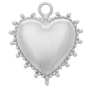 Pendente a forma di cuore 21x18,5 mm con piccole perle - Argento 925 x1|raw }}