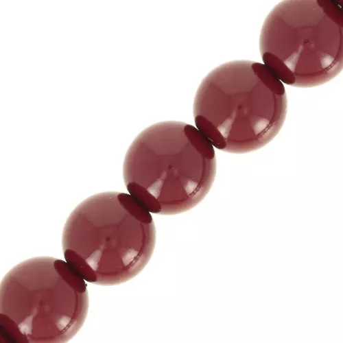 Perle rotonde in vetro ceco lucido 6 mm - Cranberry x25