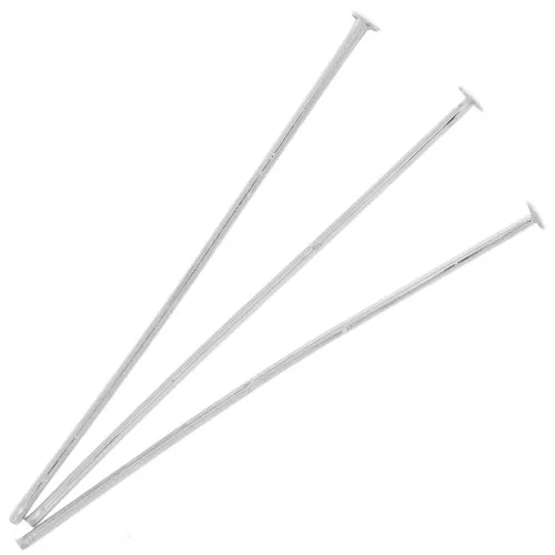 Chiodini a testa piatta 38x0,8 mm Argento x25