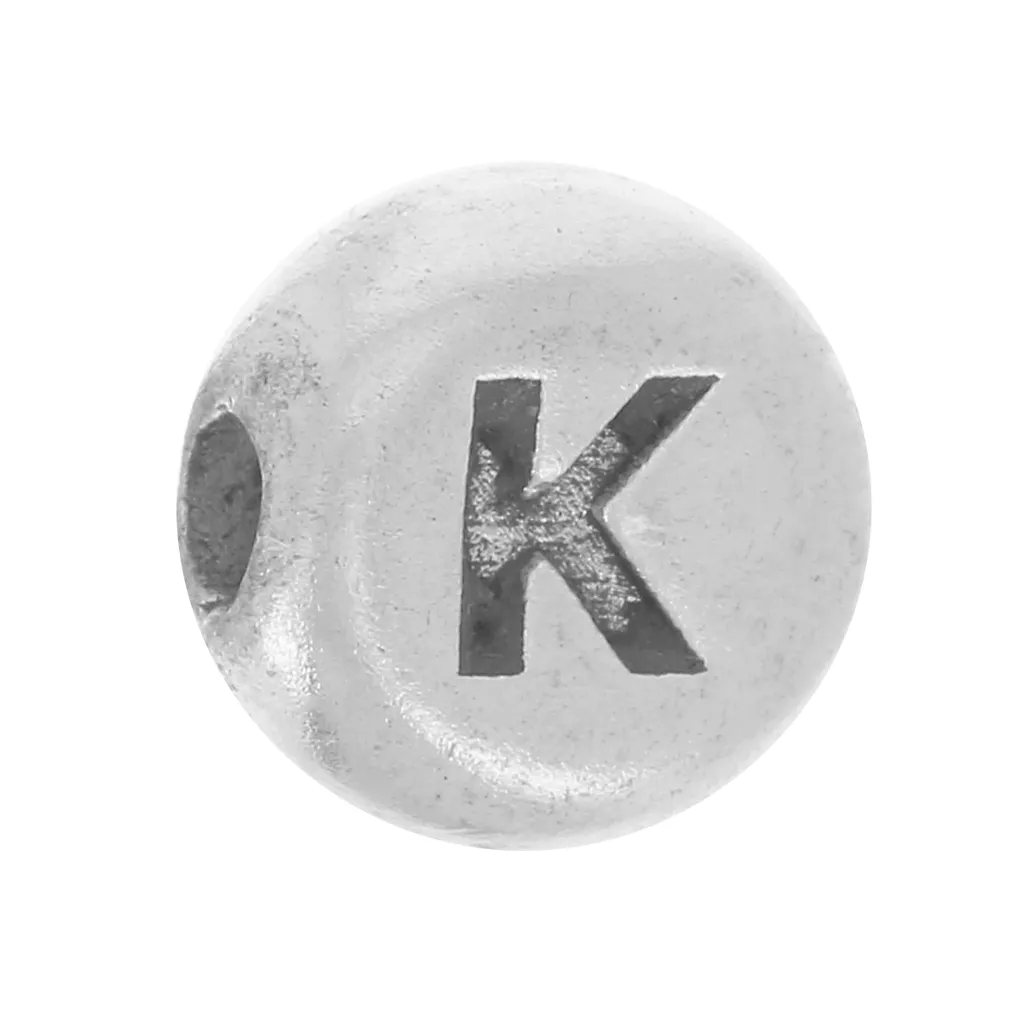 390 Perline Acriliche Bianche Con Lettere Nere RK Beauty – 7 Mm, Foro 1 Mm, Per Bracciali Fai Da Te E Nome