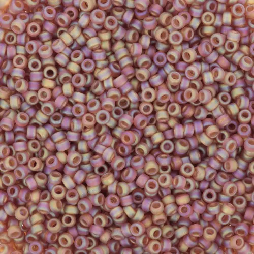 Rocaille Miyuki 15/0 134FR - Transparent Dark Topaz AB Mat x8g