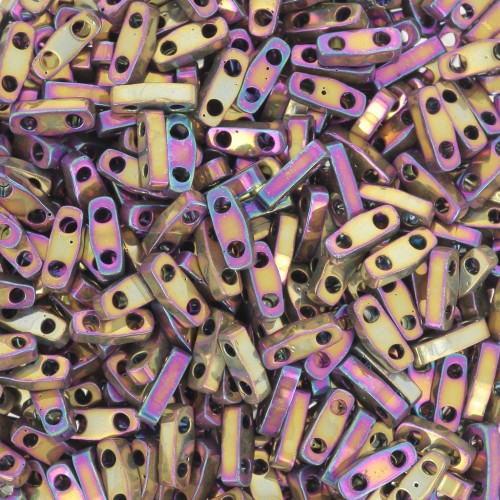 Perline Miyuki Quarter Tila 5x1,2x1,9 mm QTL-188 - Metallic Purple Gold Iris x10g