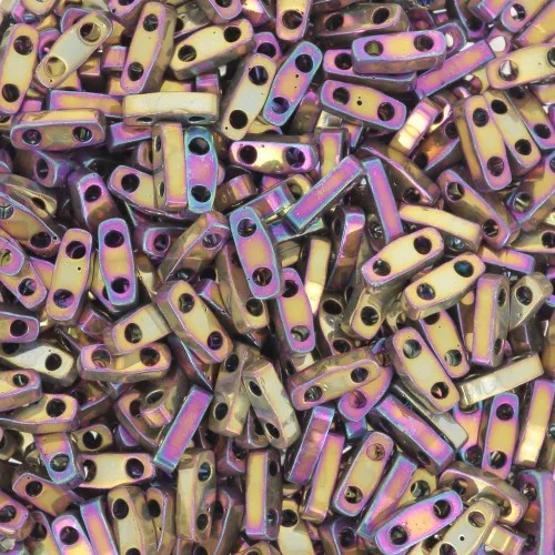 Perline Miyuki Quarter Tila 5x1,2x1,9 mm QTL-188 - Metallic Purple Gold Iris x10g