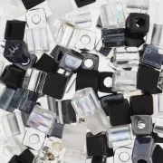 Bianco - Cubetti Miyuki 4 mm SB-MIX-13 - Sale e pepe x10g Cubetti Miyuki 4 mm SB-MIX-13 - Sale e pepe x10g