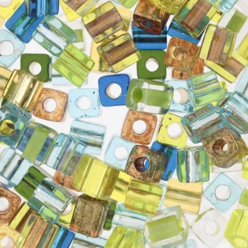 Cubetti mix Miyuki 4 mm e 3 mm SB-MIX-18 - Lapis egiziano a righe x10g