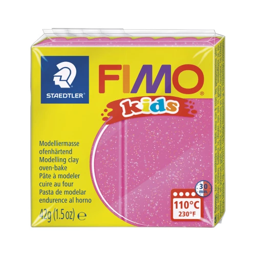 Pasta Fimo Kids 42gr Fucsia con Paillettes (n°262)