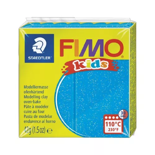 Pasta Fimo Kids 42gr Blu con Paillettes (n°312)