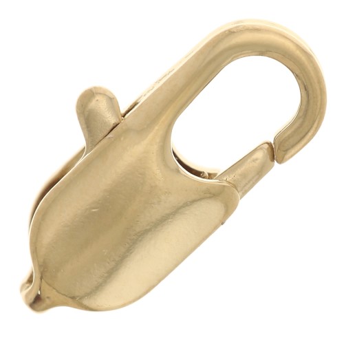 Chiusura a moschettone lunga 14 mm - placcata oro 3 micron x1