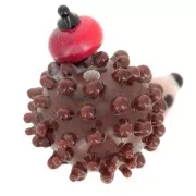 Perla riccio in vetro lavorato a mano 15x17 mm - Marrron x1