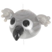 Perla di vetro artigianale a forma di testa di koala 12x23 mm - Grigio x1
