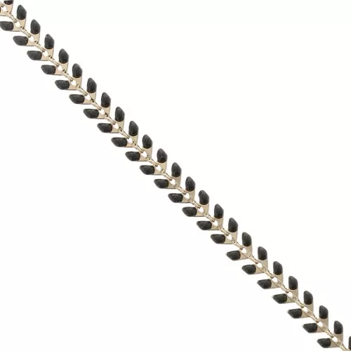 Catena a spina di pesce in resina epossidica 6,3 mm Dorato nero x 20 cm