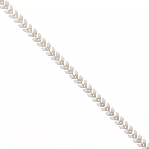 Catena a spina di pesce in resina epossidica 6,3 mm Dorato bianco x 20 cm
