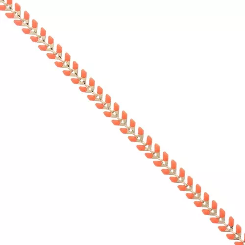 Catena a spina di pesce in resina epossidica 6,3 mm Arancione Fluo Dorato x 20 cm