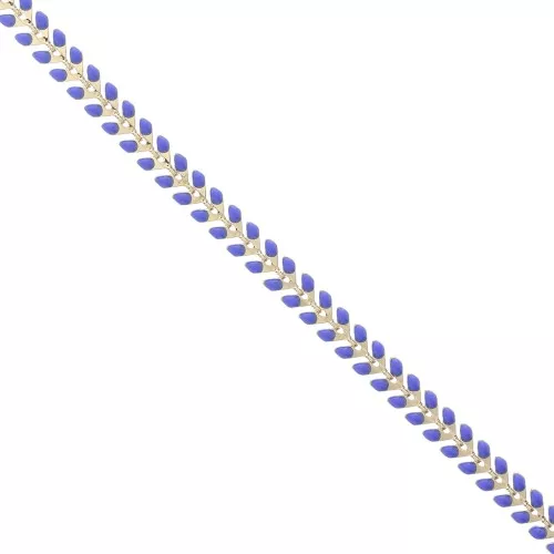 Catena a spina di pesce in resina epossidica 6,3 mm Blu reale - Dorato x 20 cm