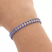 Catena a spina di pesce in resina epossidica 6,3 mm Blu reale - Dorato x 20 cm