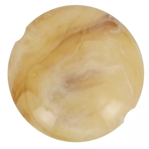 Perle tonde piatte in acrilico 22 mm - Beige marmorizzato x6