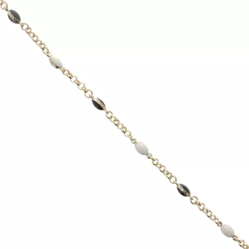 Catena Jaseron smaltata mm. 4.1 Bianco Nero dorato x 50cm