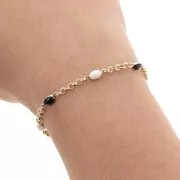 Catena Jaseron smaltata mm. 4.1 Bianco Nero dorato x 50cm