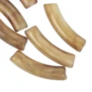 Perline tubolari curve 32x8 mm in acrilico traslucido - Marmo bronzo perlato x6