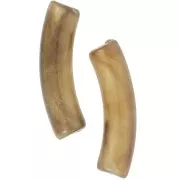 Perline tubolari curve 32x8 mm in acrilico traslucido - Marmo bronzo perlato x6