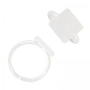 Base anello carré per incollare 12 mm Argento 925 x1