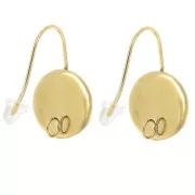 Ganci per orecchio per cabochon fondo piatto 12 mm in acciaio inox 304L Dorato x2