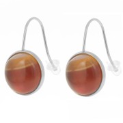 Ganci per orecchio per cabochon a fondo piatto 12 mm in acciaio inox 304L x2